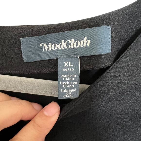 Modcloth Chiffon Shift Dress Black Size XL - Picture 4 of 6